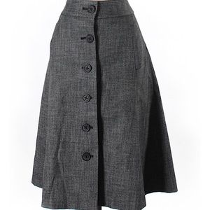 Wool A-line Button Up Skirt